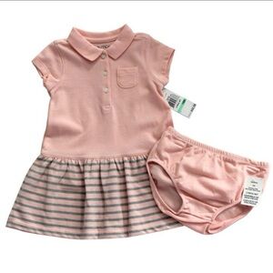 Size 18 Mo NAUTICA 2 pc Set Pink Grey Dress Shorts